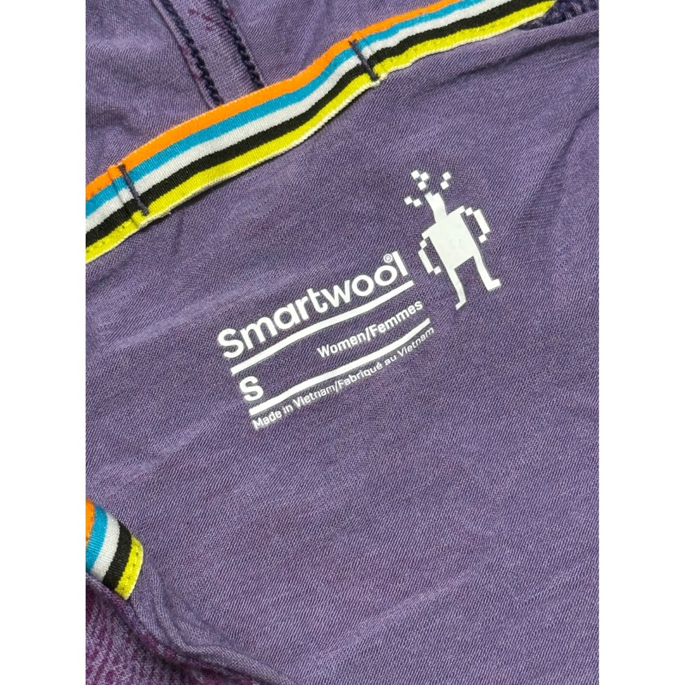 Smartwool Womens Purple Space Dye Merino Wool Blend Lightweight Hoodie Small - Picture 3 of 5